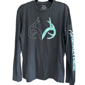 Realtree Charcoal Long Sleeve with Aqua Logo